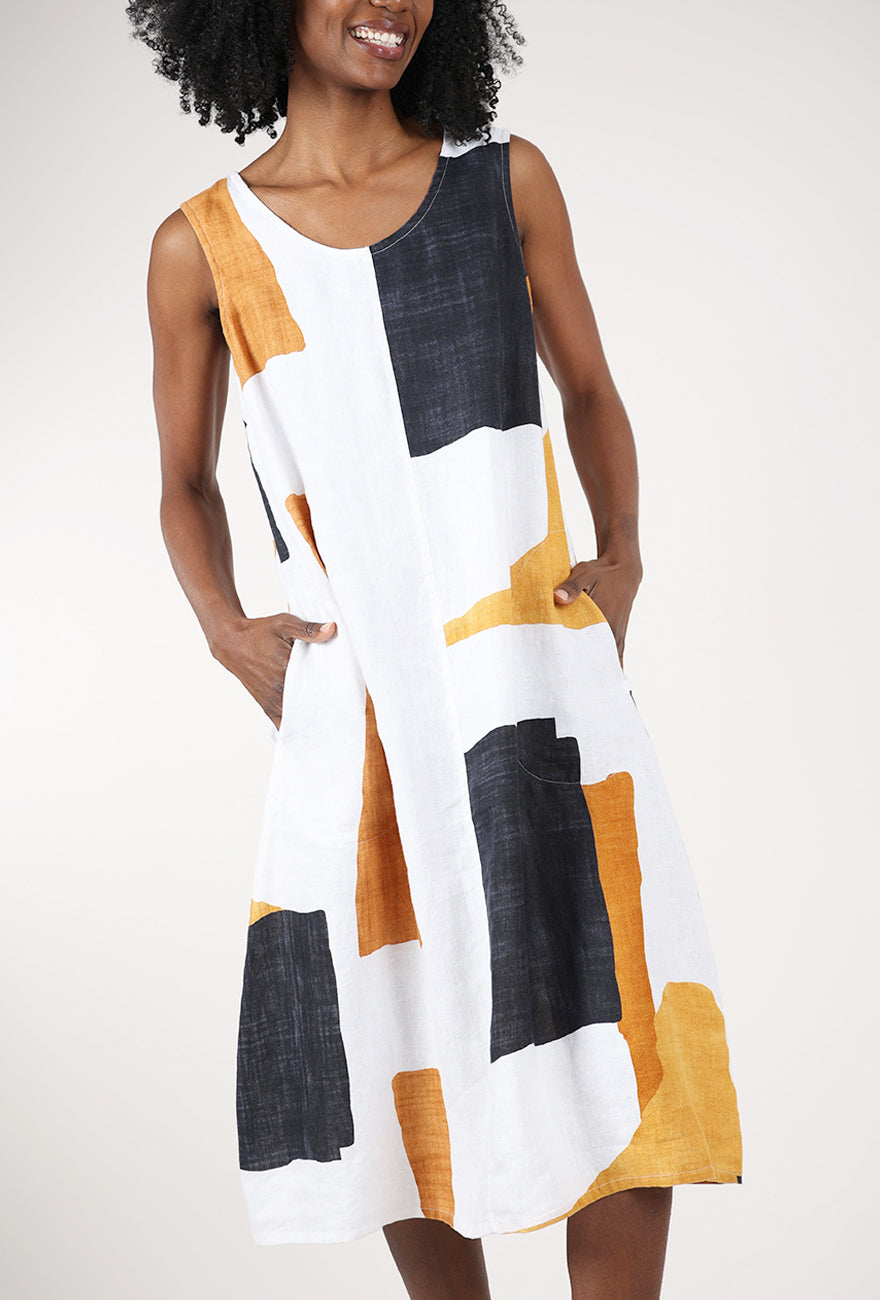 Olivia by Habitat Flax Colorblock Easy Dress, Neutral 