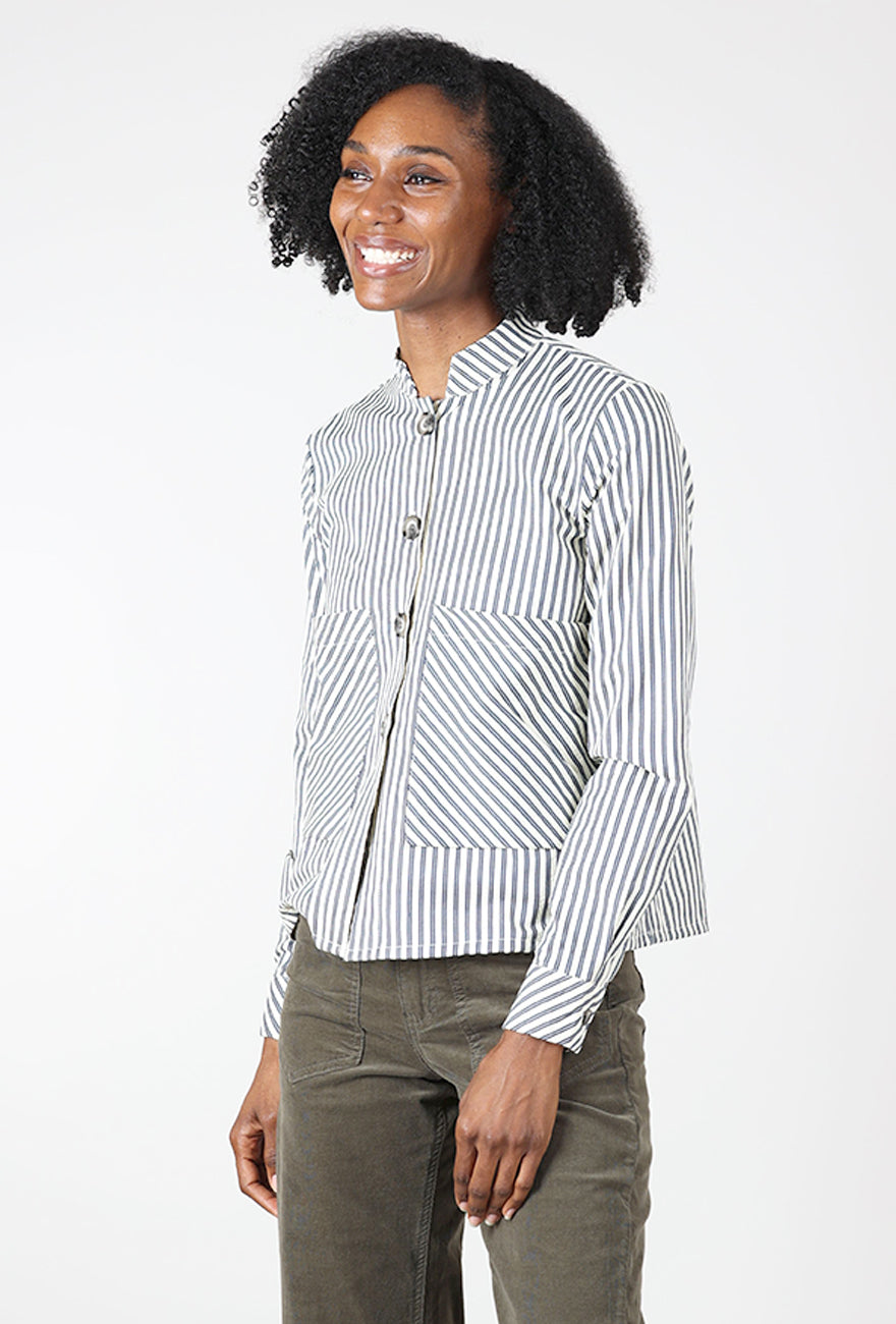 Poplar Button Up Shirt, Blue Stripe