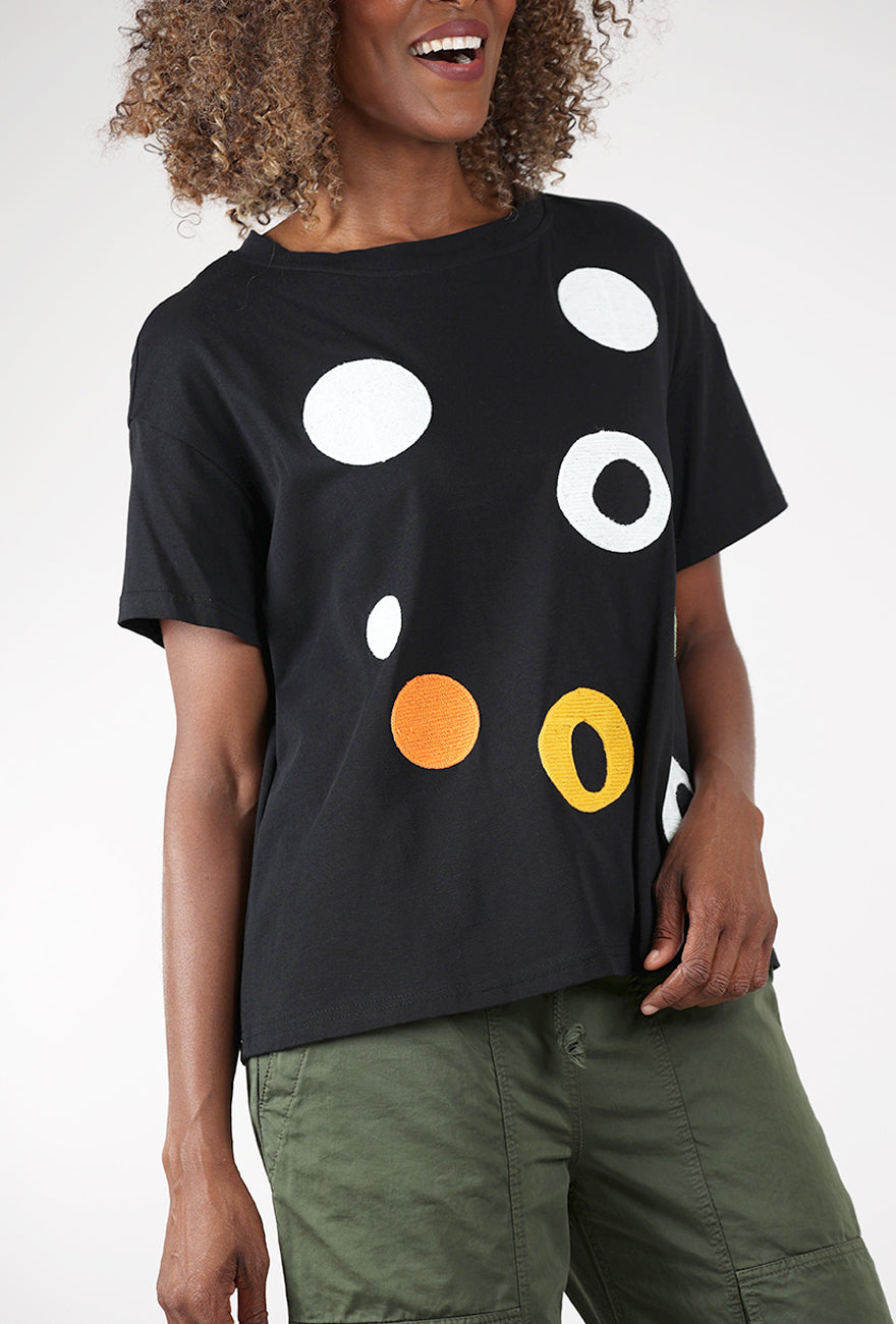 Spot of Dots Tee, Black Angle 4