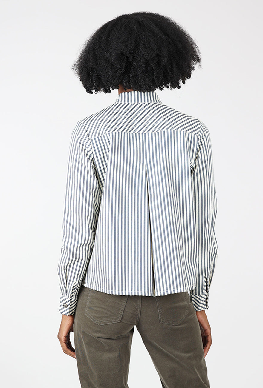 Poplar Button Up Shirt, Blue Stripe