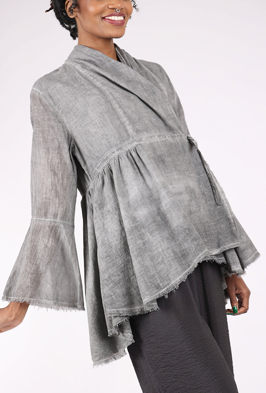 Baci Shawl Collar Wrap Top, Onyx 