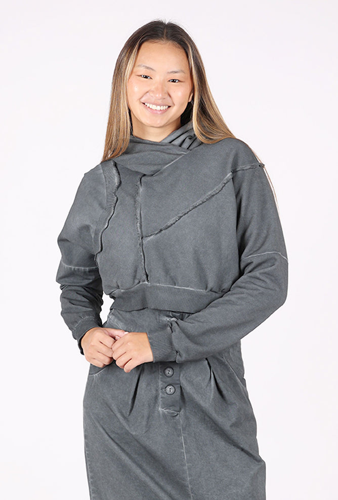 Studio B3 Sus Crop Hoodie, Old Gray 