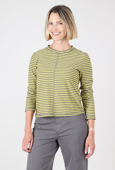 Verona Stripe Layover Tee, Citron