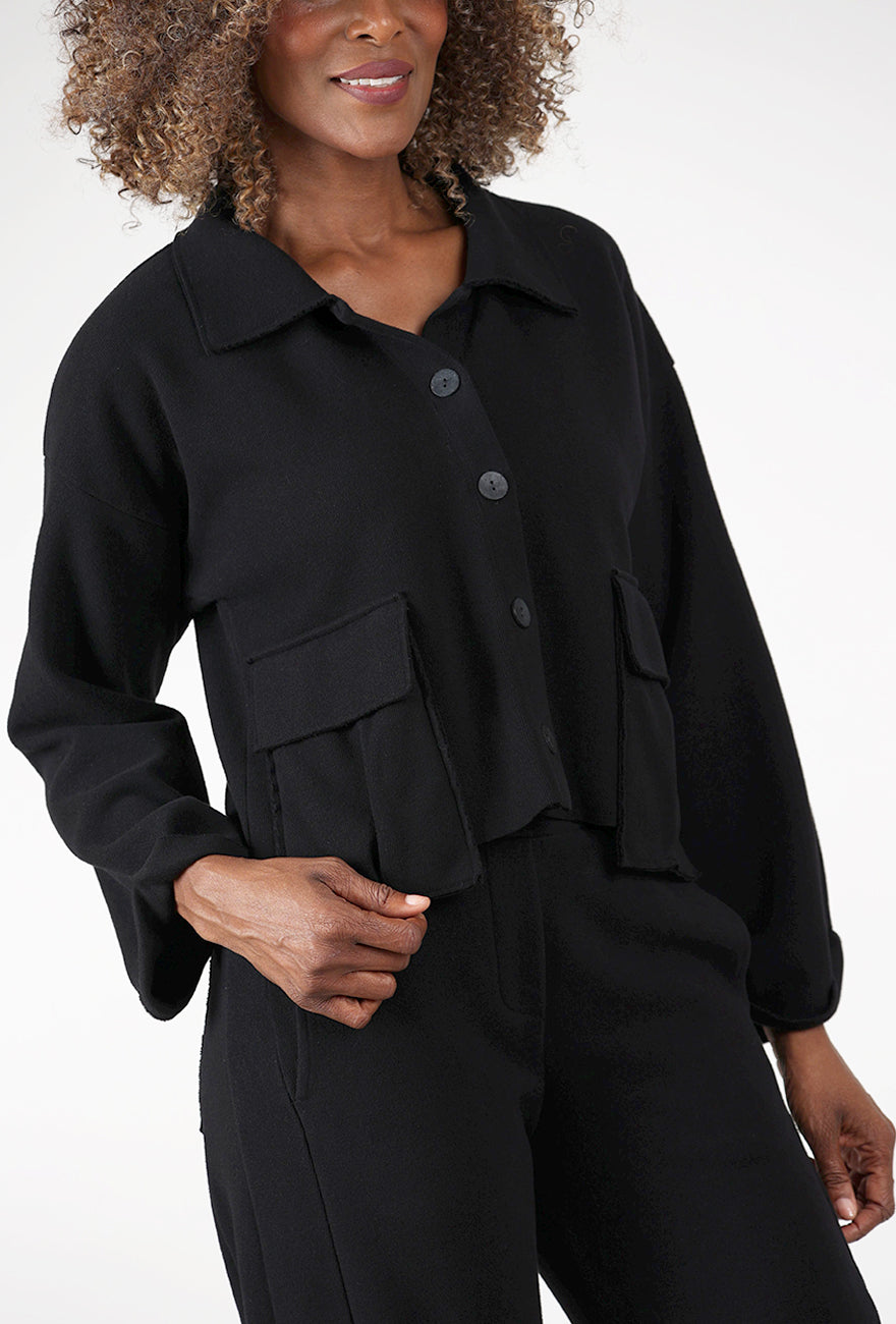 Brushed Goodness Cropped Jacket, Black