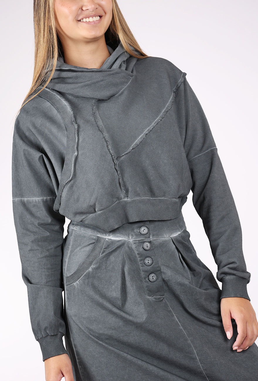Studio B3 Sus Crop Hoodie, Old Gray 