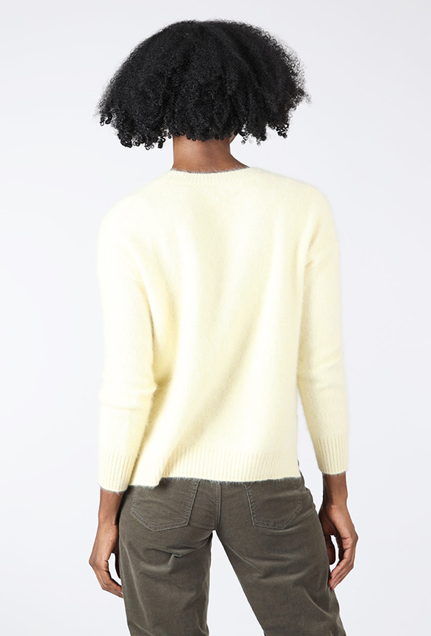 Grandpa Cropped Cardie, Butter Angle 3