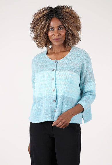 Grizas Color Block Cozy Cardie, Sky Mix 