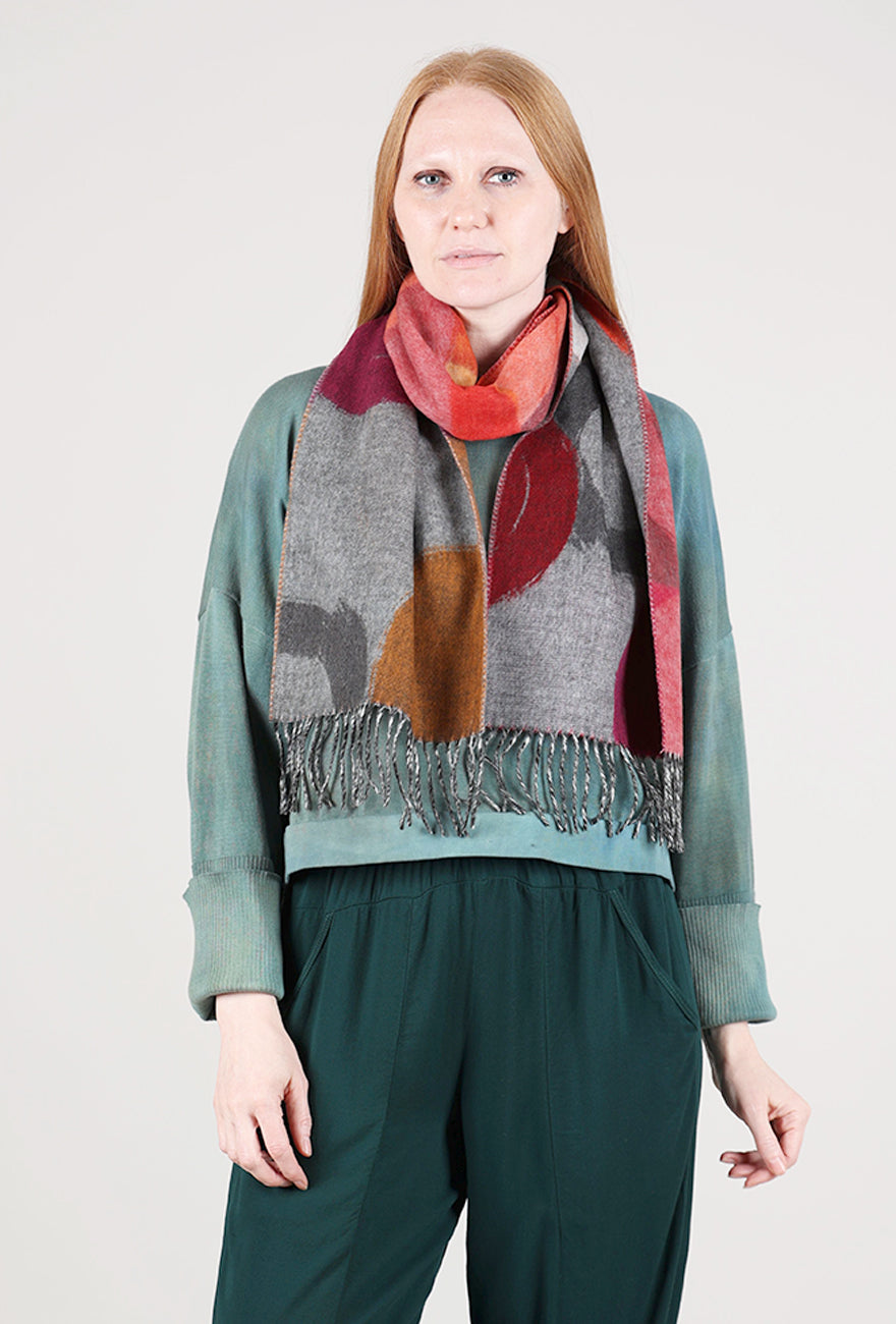 FRAAS - The Scarf Company Brushstroke Circles Scarf, Brick 