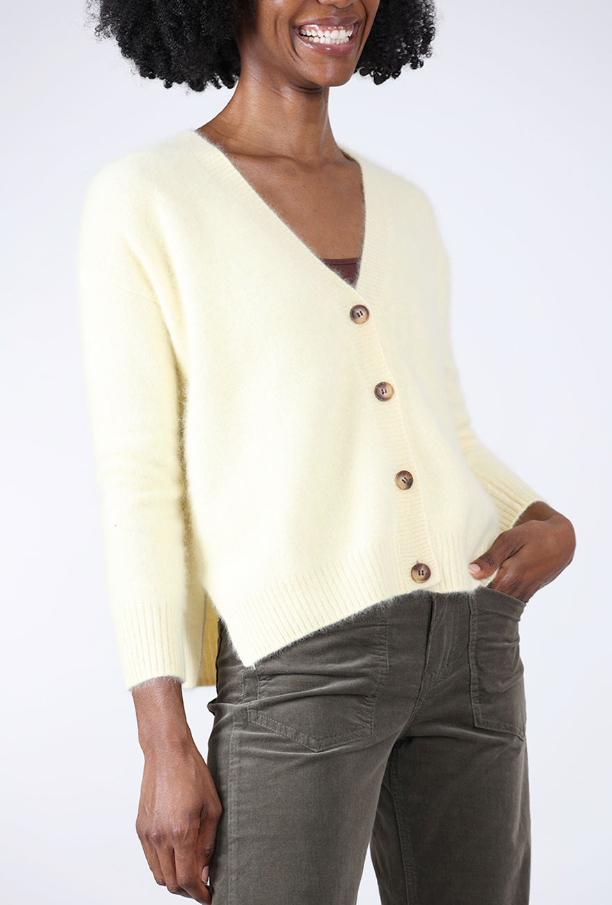 Grandpa Cropped Cardie, Butter Angle 4
