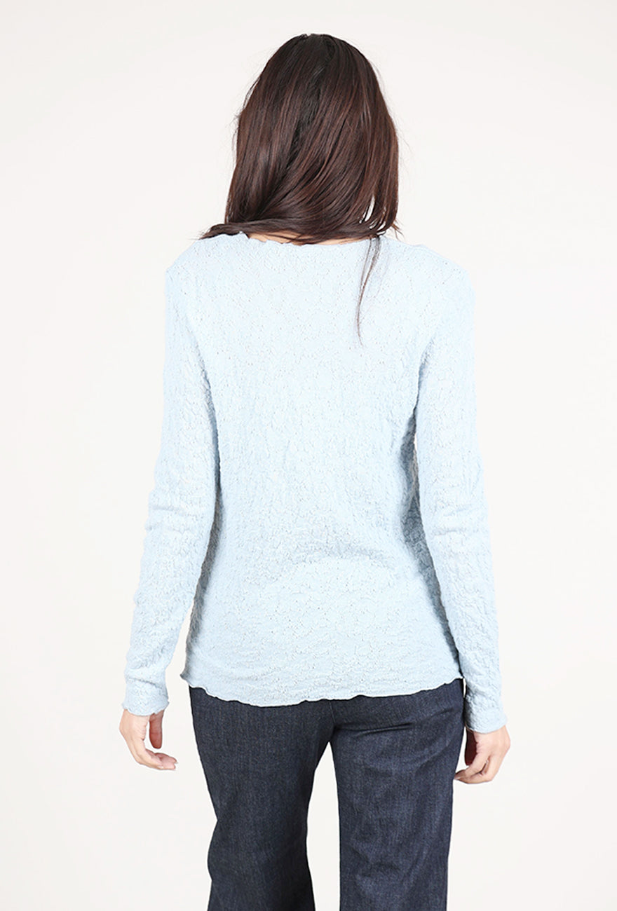 By Basics Bubble Wool Round Neck Pullover, Blue Mist 