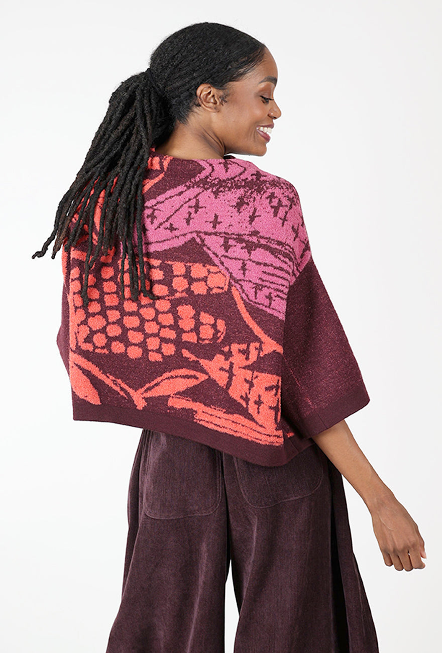 Double Face Lofted Pullover, Plum/Pink