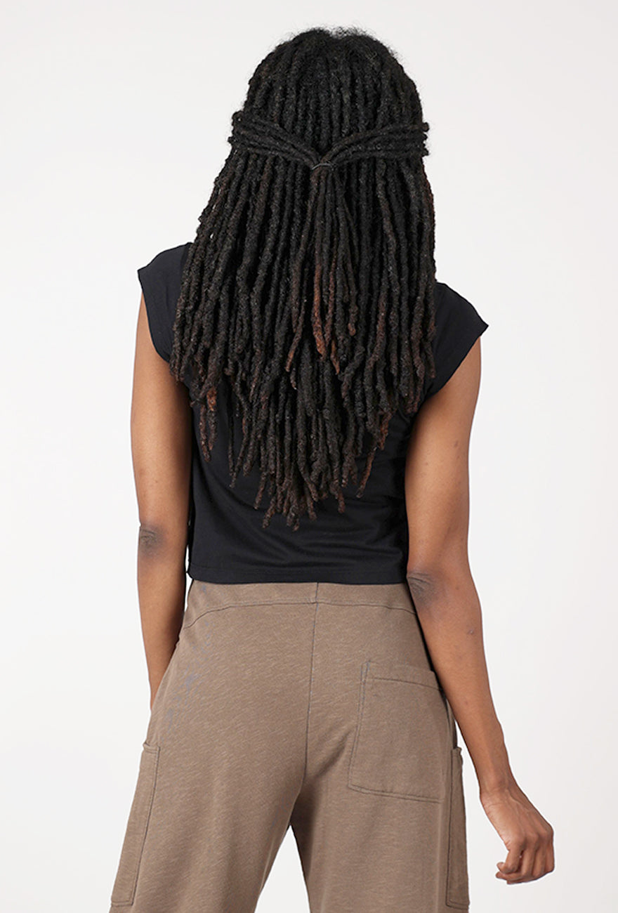 Lurdes Bergada Trim Cap Asym Tee, Black 