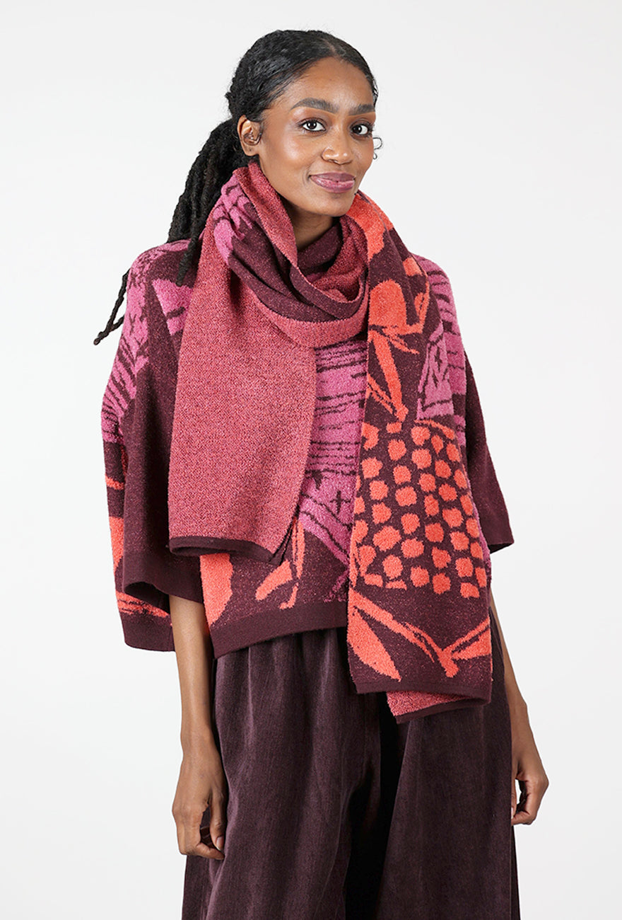 Double Face Lofted Stole, Plum/Pink