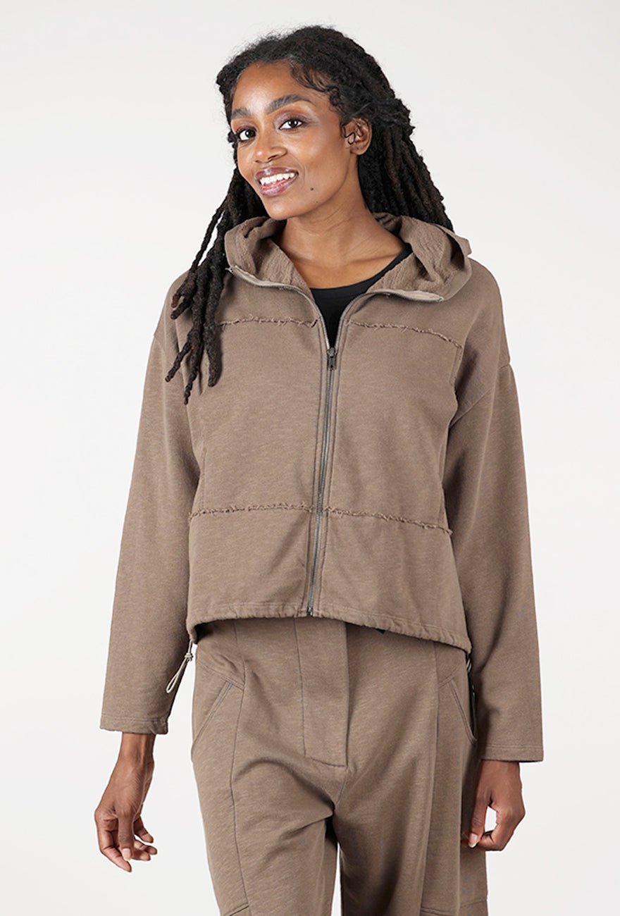 Fleece Boxy Hoodie, Hazel