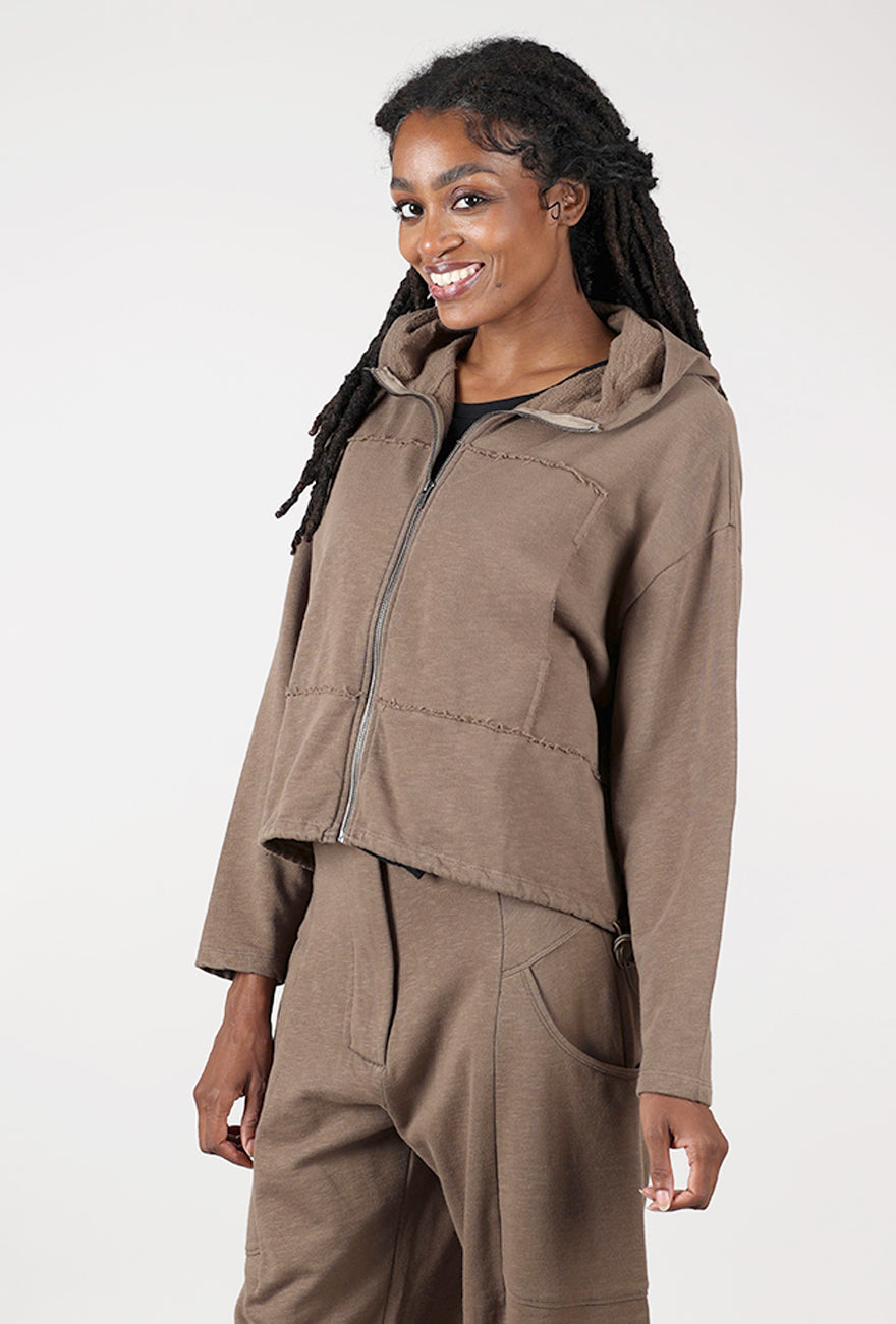 Fleece Boxy Hoodie, Hazel