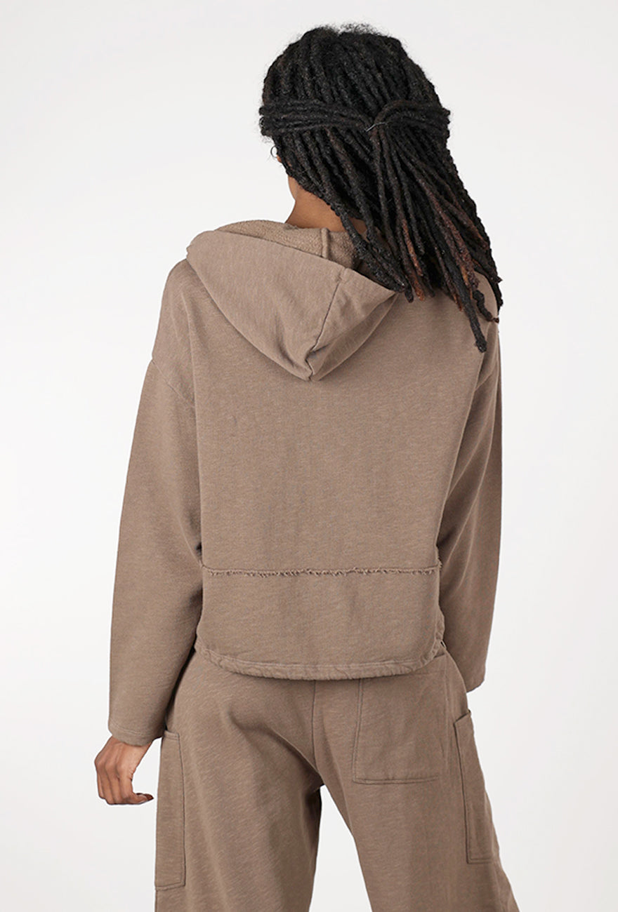 Fleece Boxy Hoodie, Hazel Angle 5