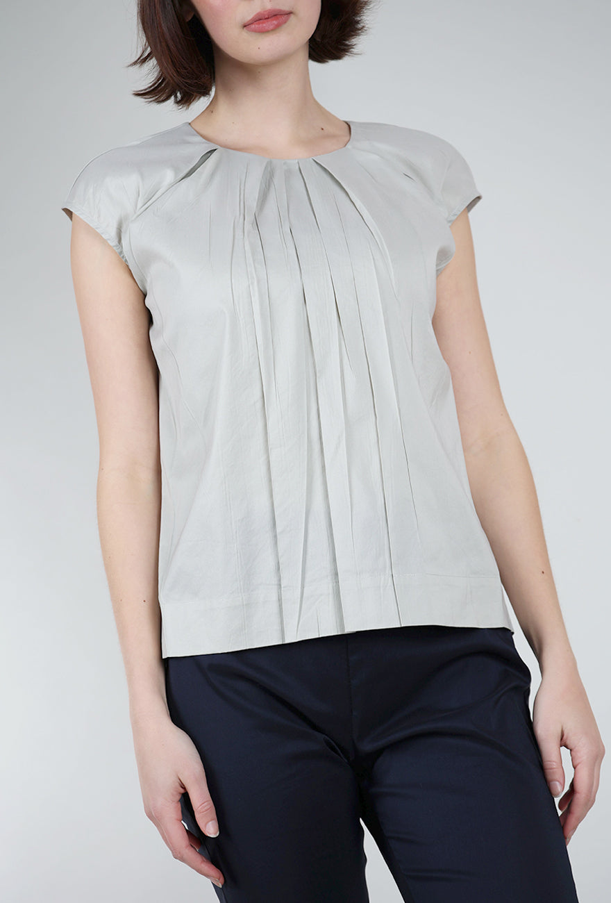 Cotelac Debardeur Pleat Blouse, Argile 