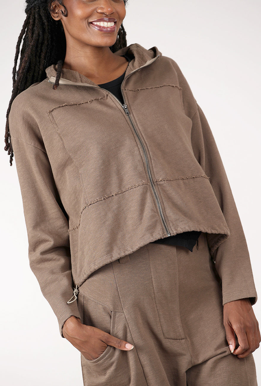 Fleece Boxy Hoodie, Hazel Angle 6