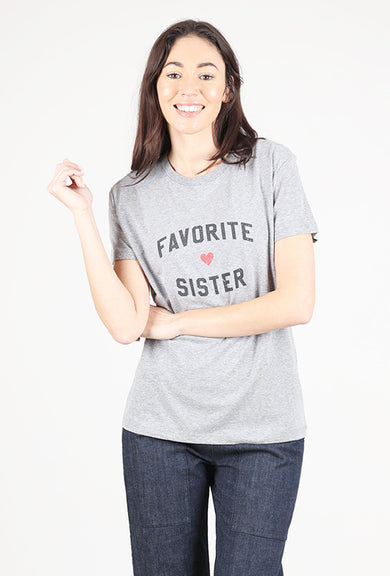 Favorite Daughter Favorite Sister Tee, Heather Gray 