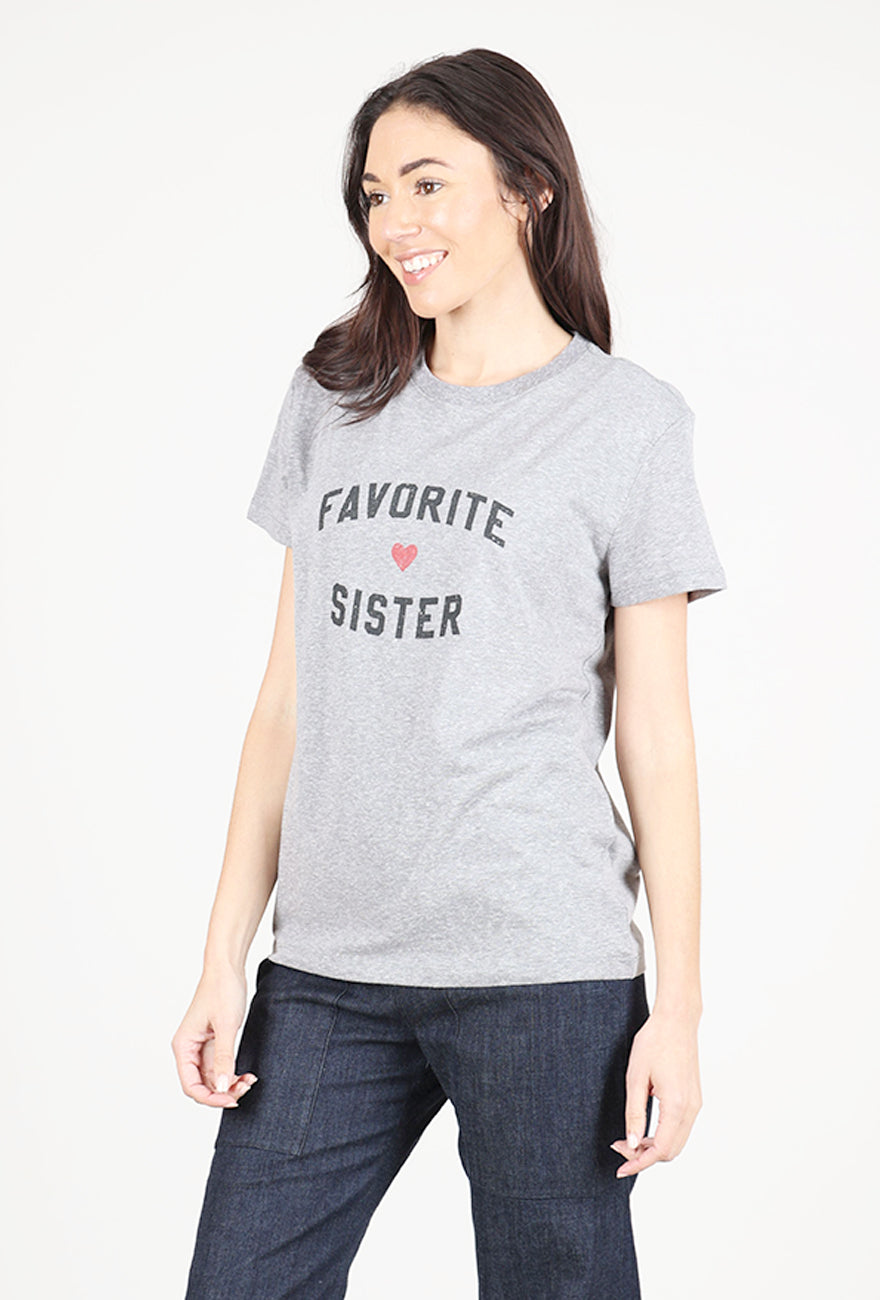 Favorite Daughter Favorite Sister Tee, Heather Gray 