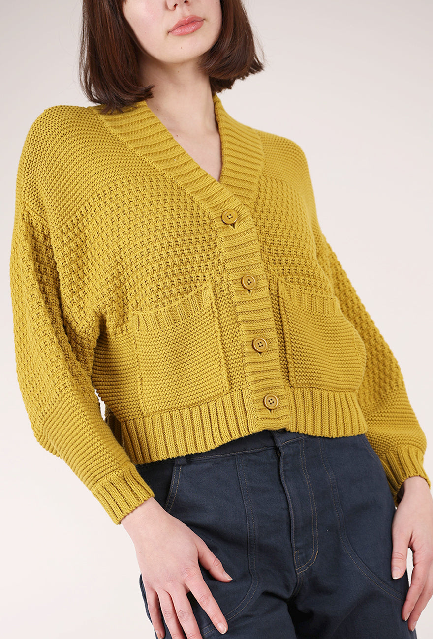 Curator Line Cardigan, Chartreuse 