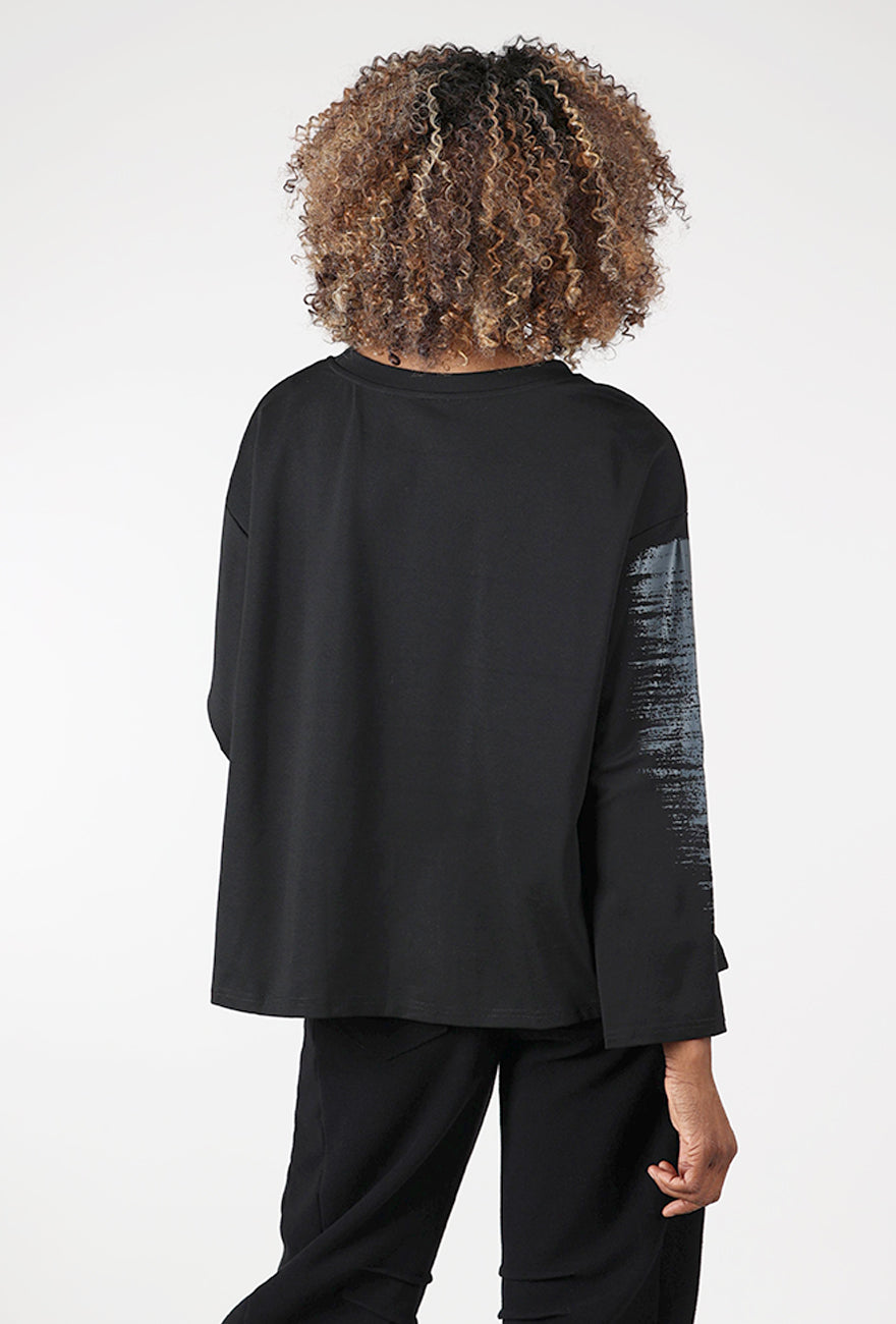 A-Line Graphic Tee, Black