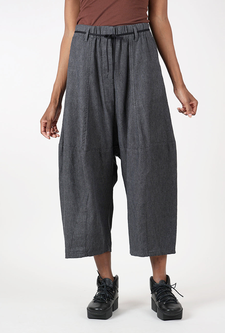 Lurdes Bergada Slouch Drawstring Trousers, Gray 