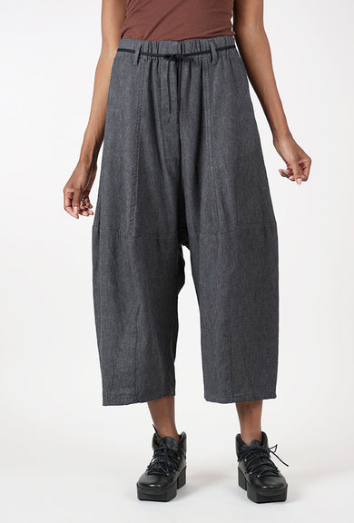 Lurdes Bergada Slouch Drawstring Trousers, Gray 