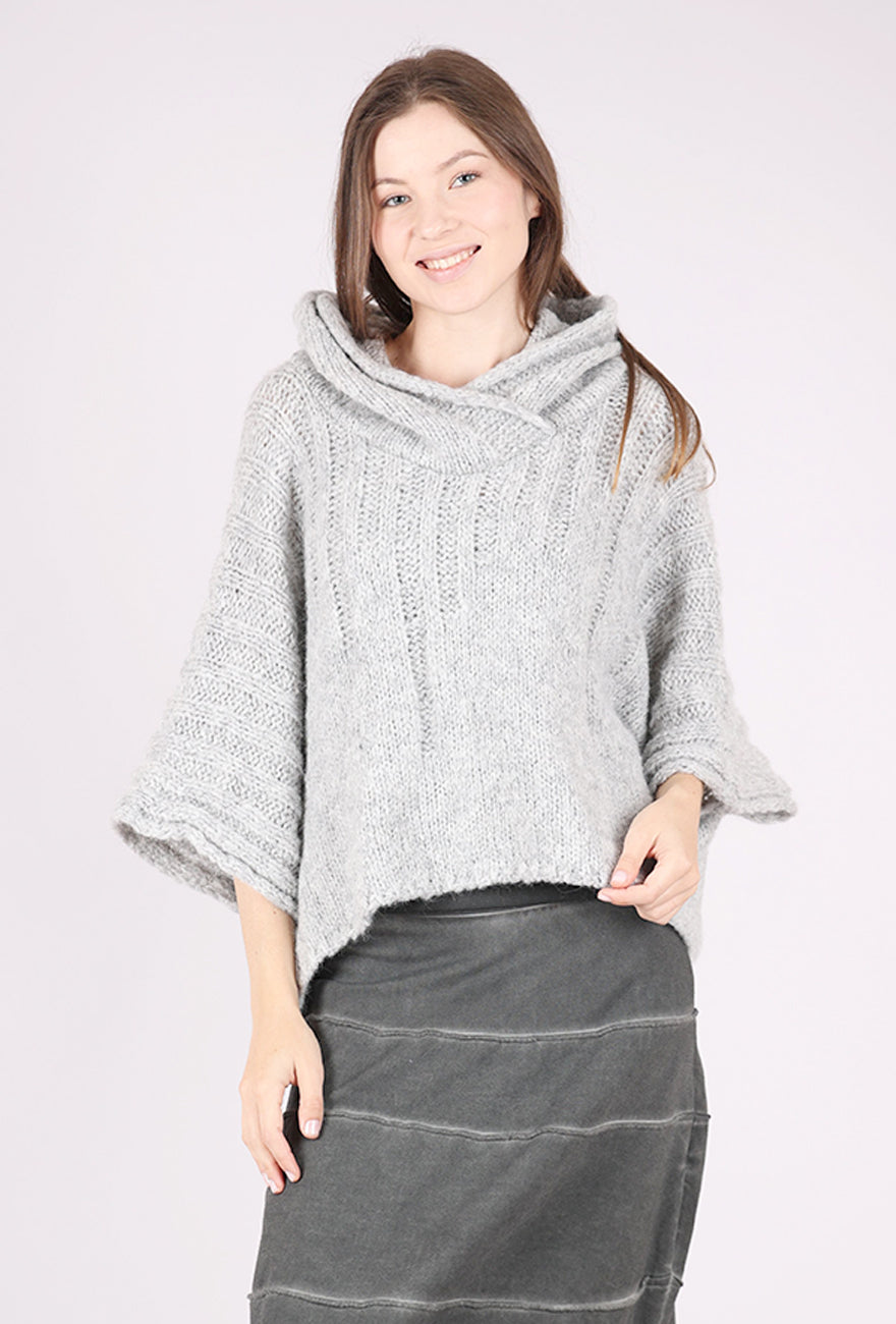 Studio B3 Pooh Knit Poncho, Pearl 