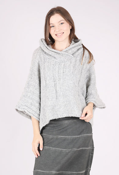 Studio B3 Pooh Knit Poncho, Pearl 