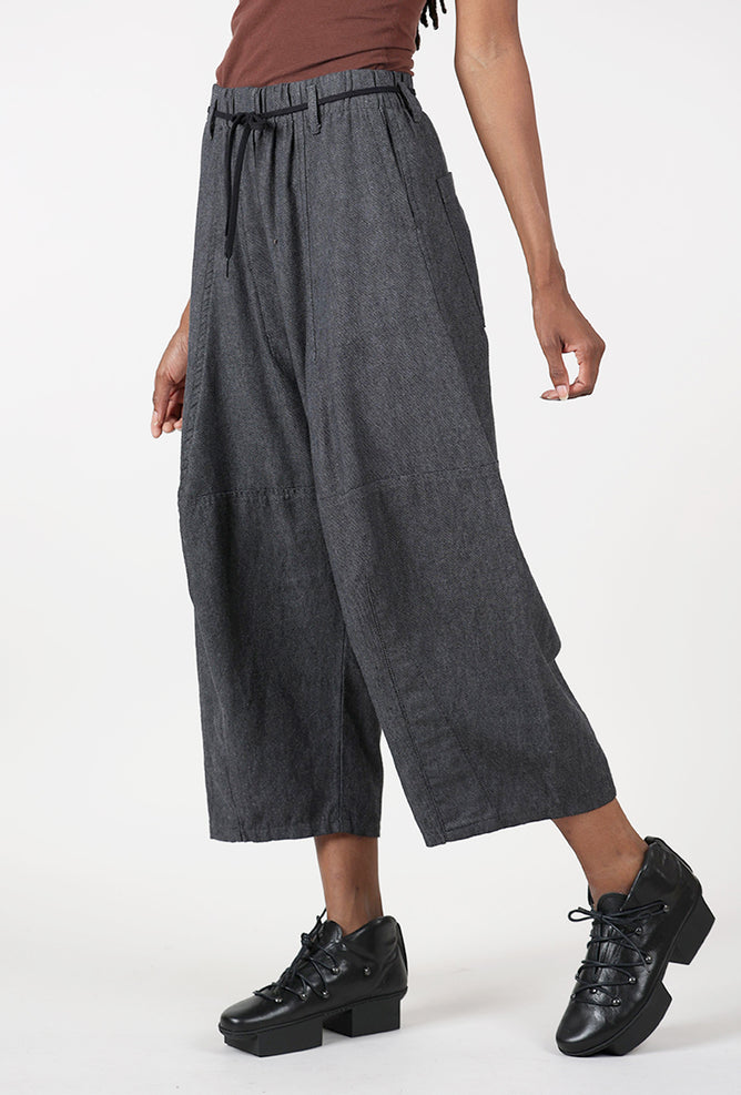 Lurdes Bergada Slouch Drawstring Trousers, Gray 