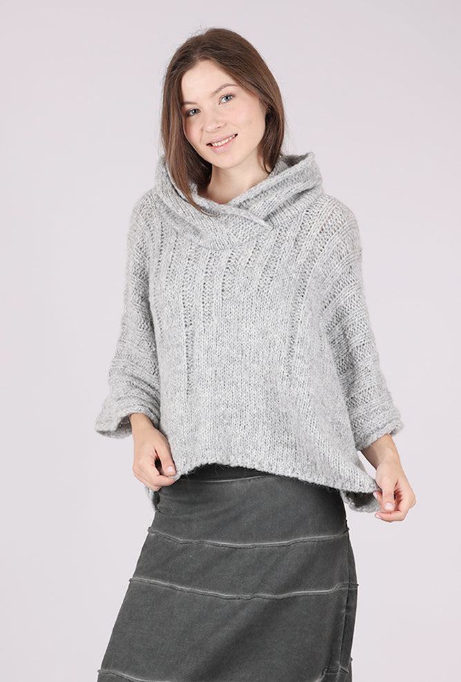 Studio B3 Pooh Knit Poncho, Pearl 