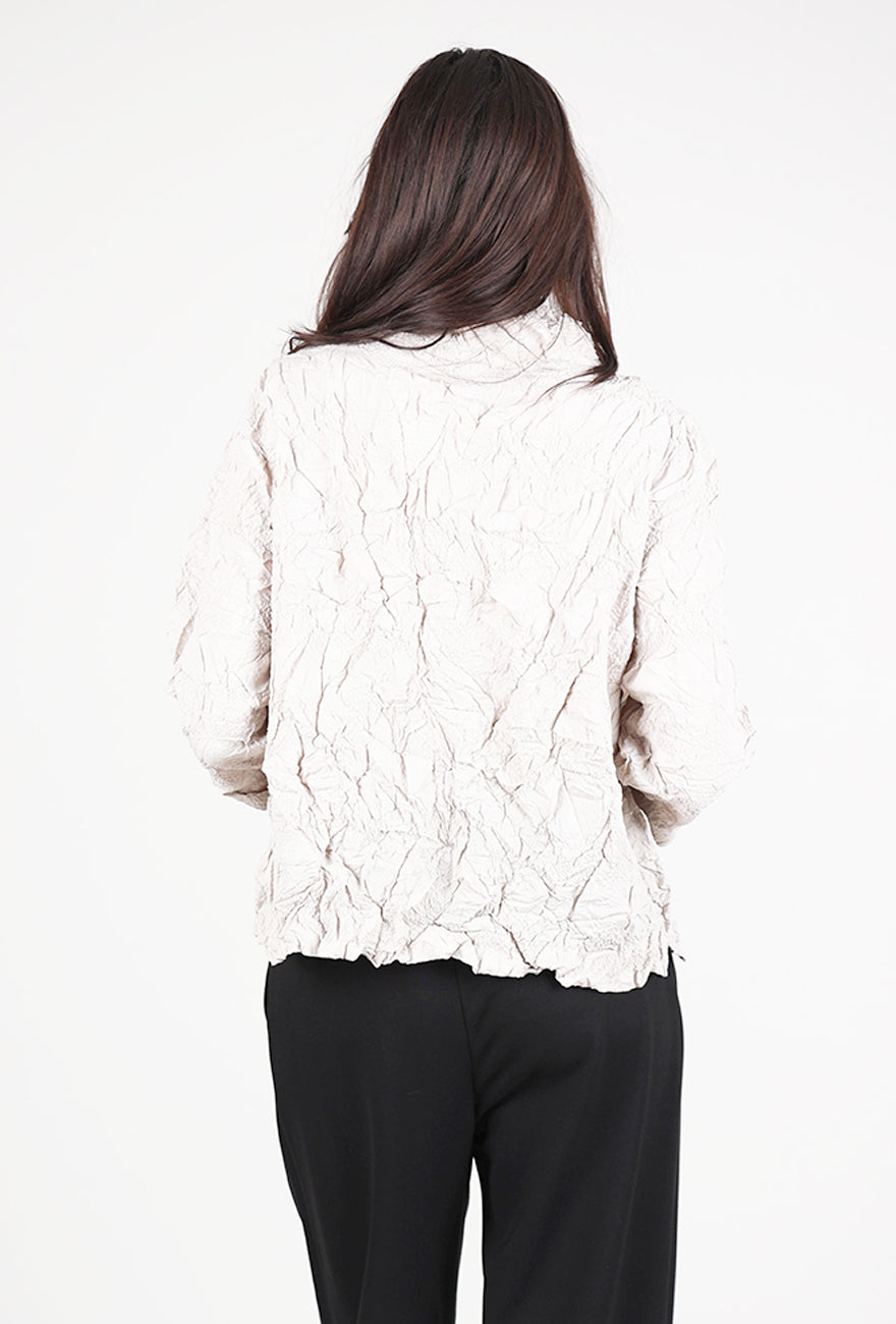 Olivia Crushed Travel Cinched Pocket Top, Cloud 