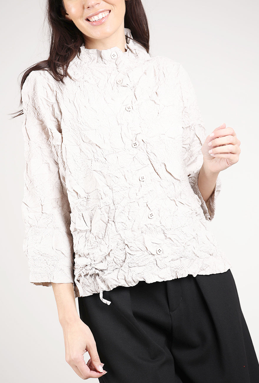 Olivia Crushed Travel Cinched Pocket Top, Cloud 