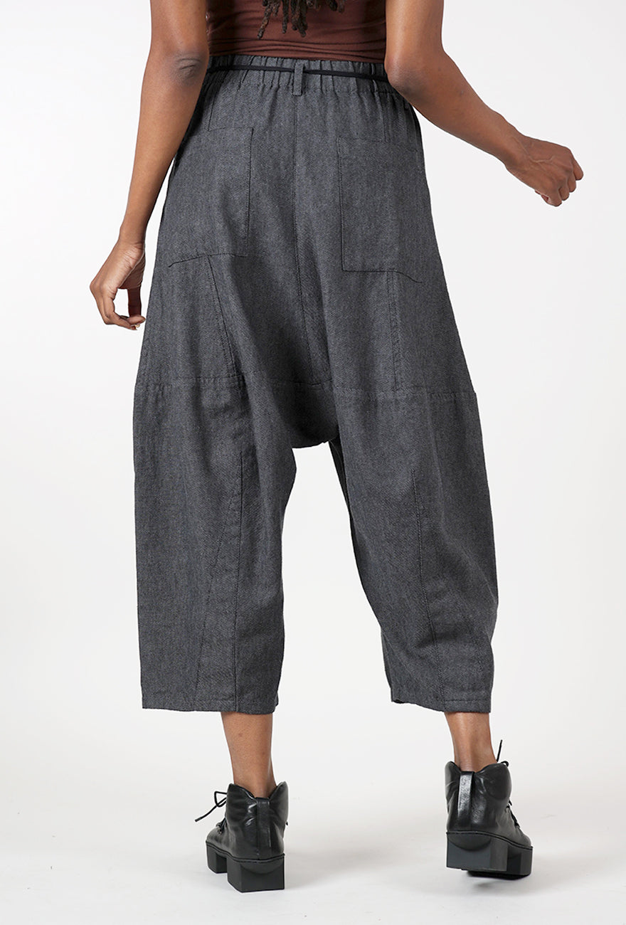 Lurdes Bergada Slouch Drawstring Trousers, Gray 