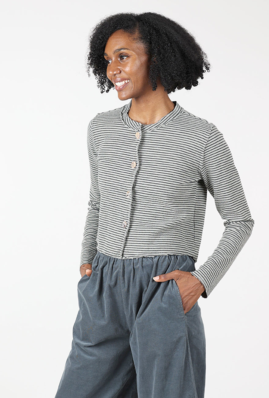 Double Face Stripe Crop Cardie, Squirrel Angle 2