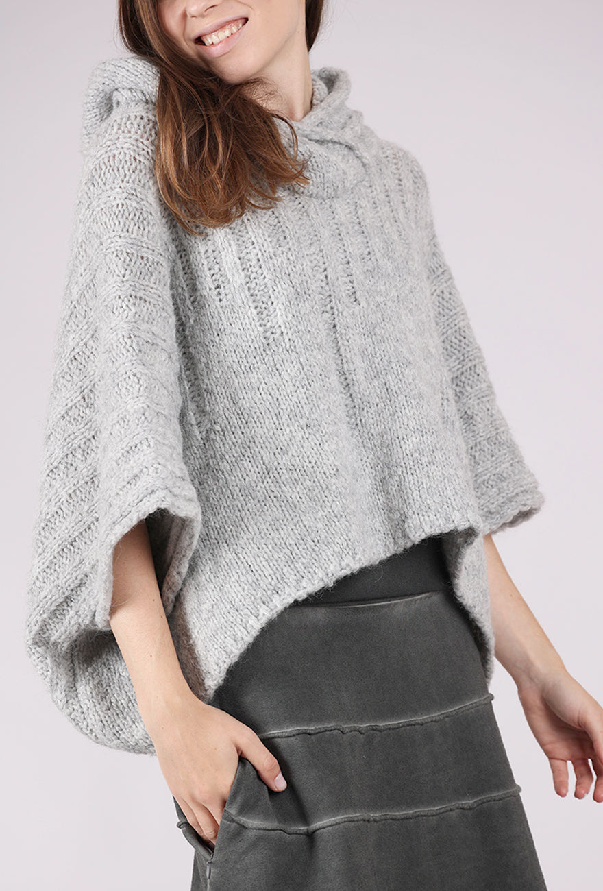 Studio B3 Pooh Knit Poncho, Pearl 