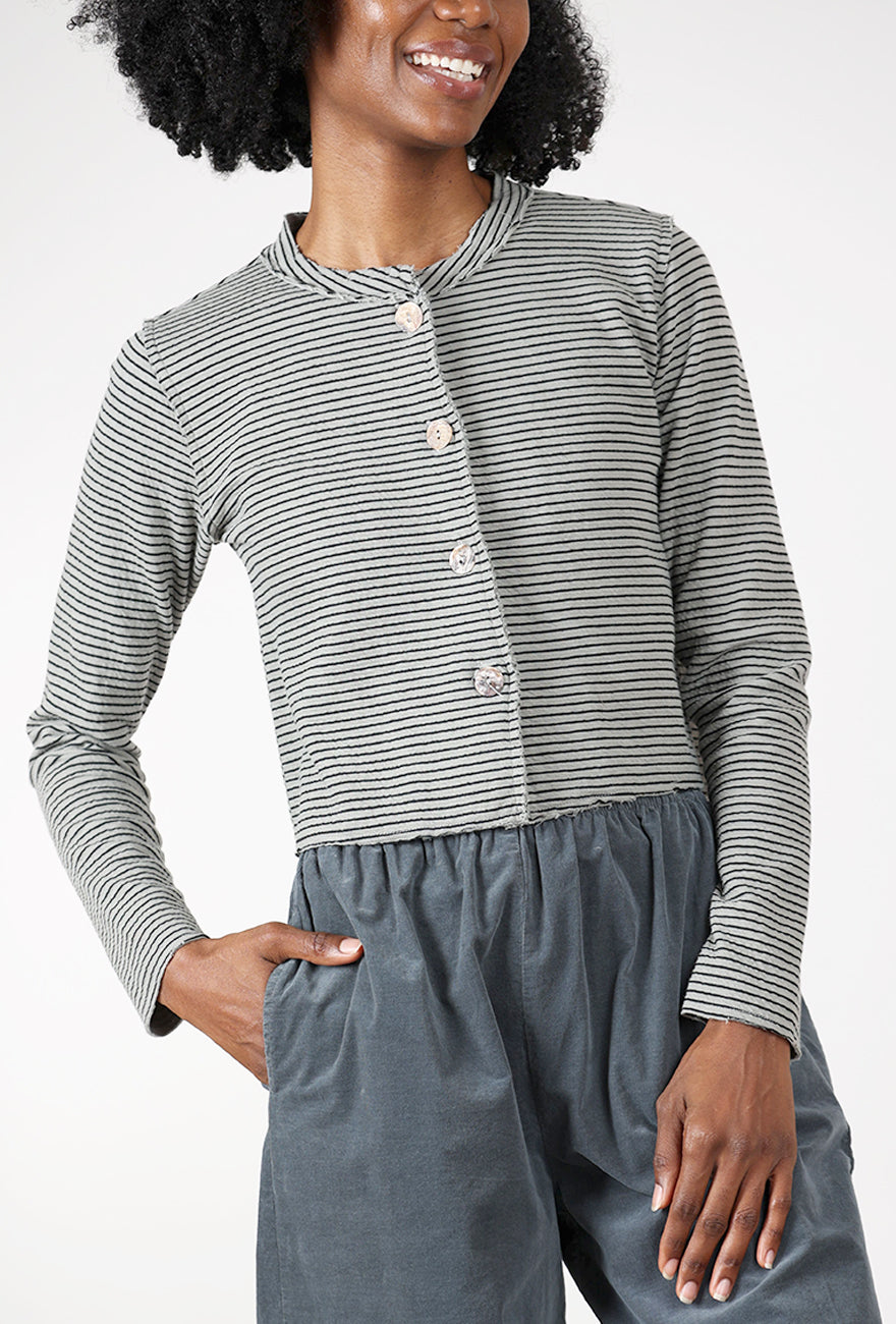 Double Face Stripe Crop Cardie, Squirrel Angle 4