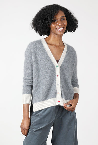 Estheme Cashmere Bicolor Grandpa Cardie, Hibou/Cailoux 