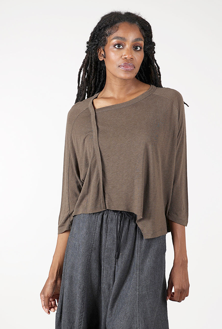 Elbow Askew Top, Coffee