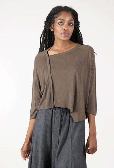 Lurdes Bergada Elbow Askew Top, Coffee 