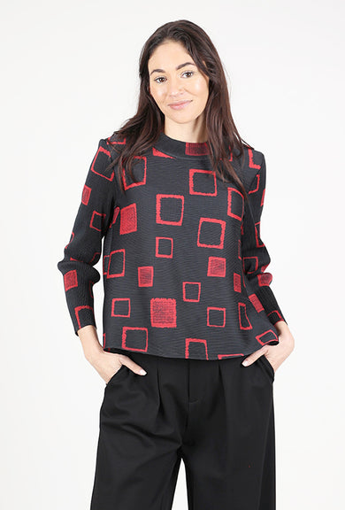 Olivia by Habitat Parisian Pleats Bella Boxy Top, Chili 