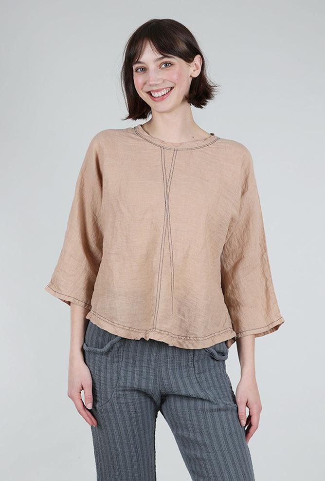 Cynthia Ashby Linen Robin Top, Fawn 