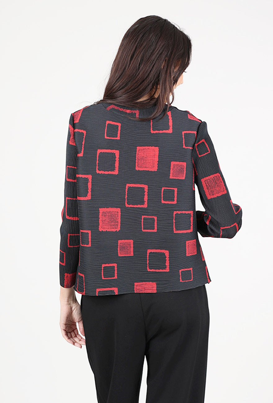 Olivia Parisian Pleats Bella Boxy Top, Chili 