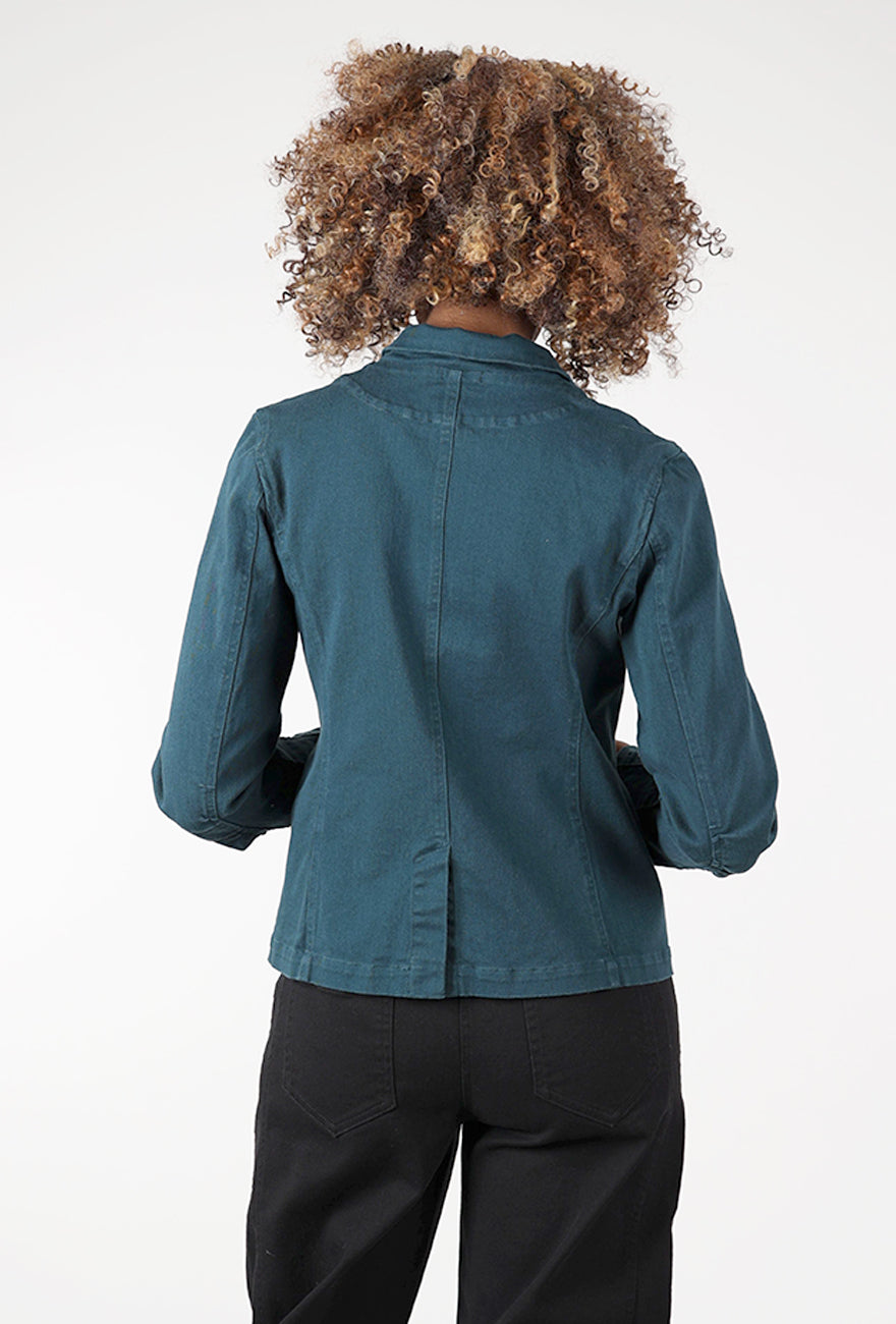 Zip Pocket Twill Jacket, Teal