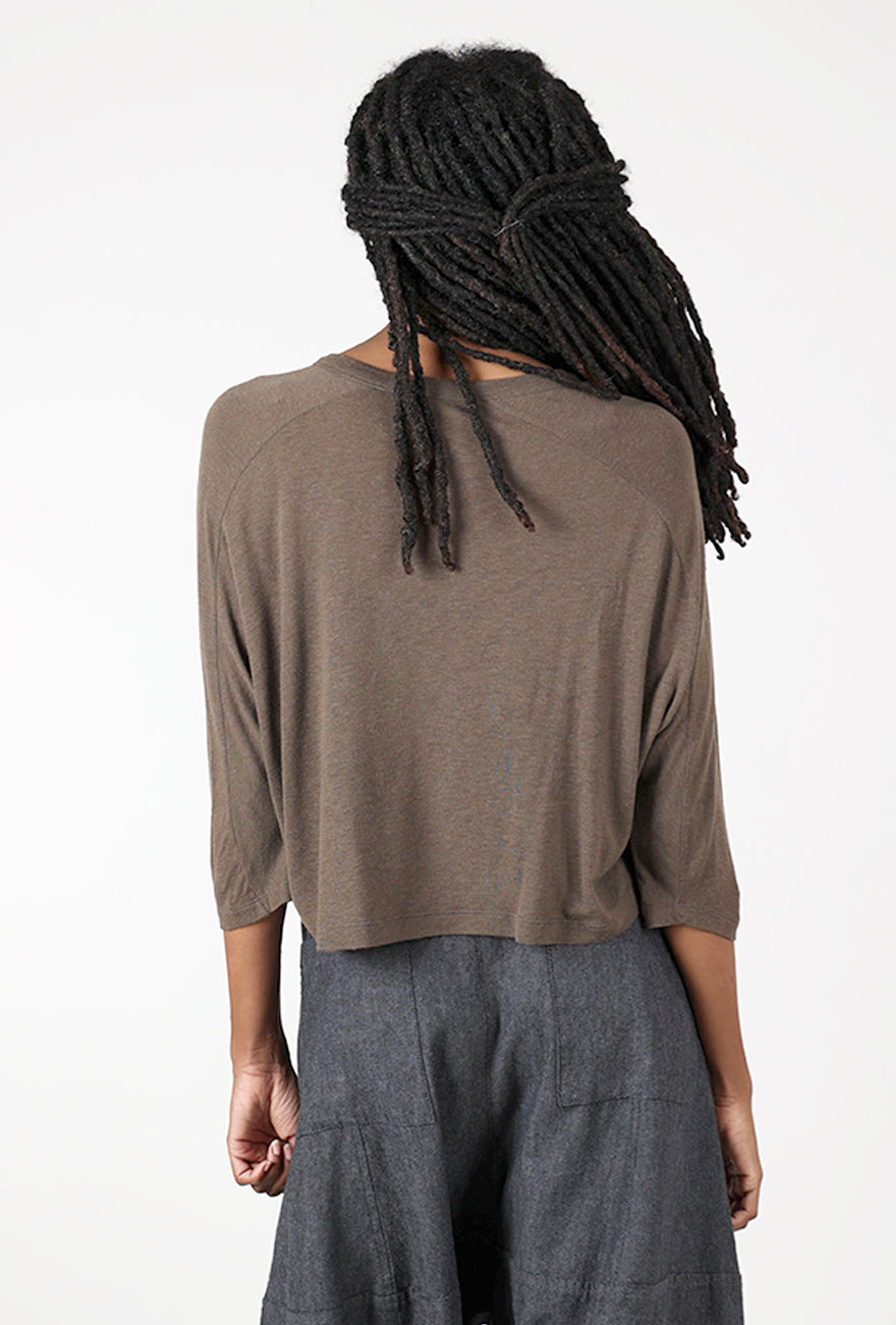 Elbow Askew Top, Coffee Angle 3