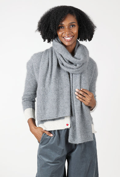 Estheme Cashmere Luxe Raccoon Scarf, Hibou Gray 