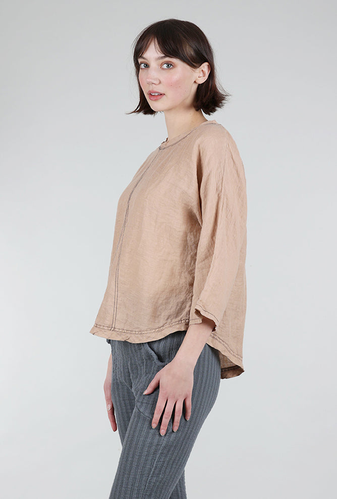 Cynthia Ashby Linen Robin Top, Fawn 