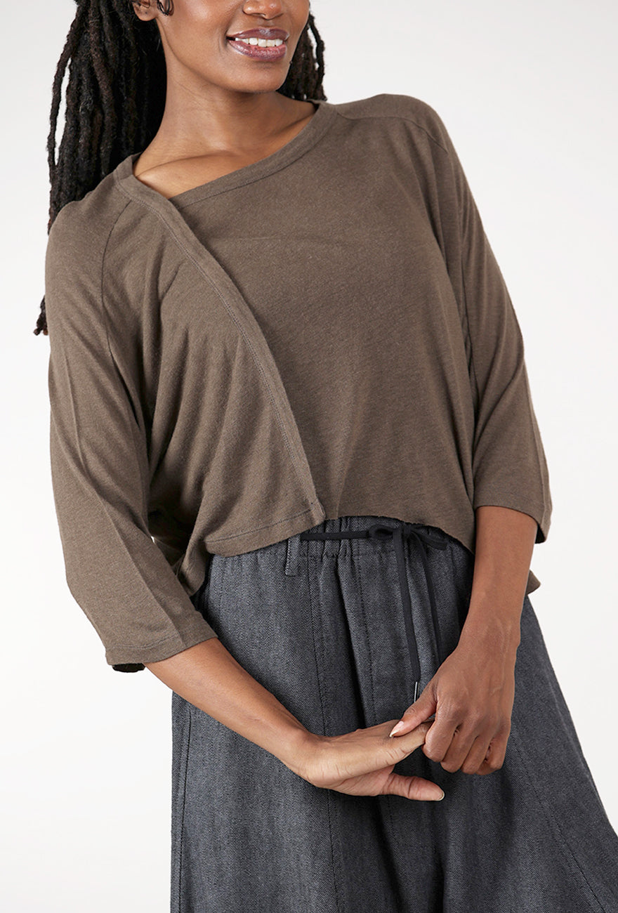 Elbow Askew Top, Coffee