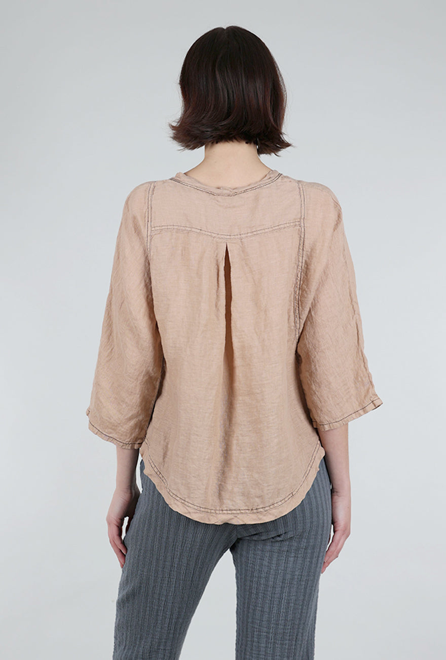 Cynthia Ashby Linen Robin Top, Fawn 